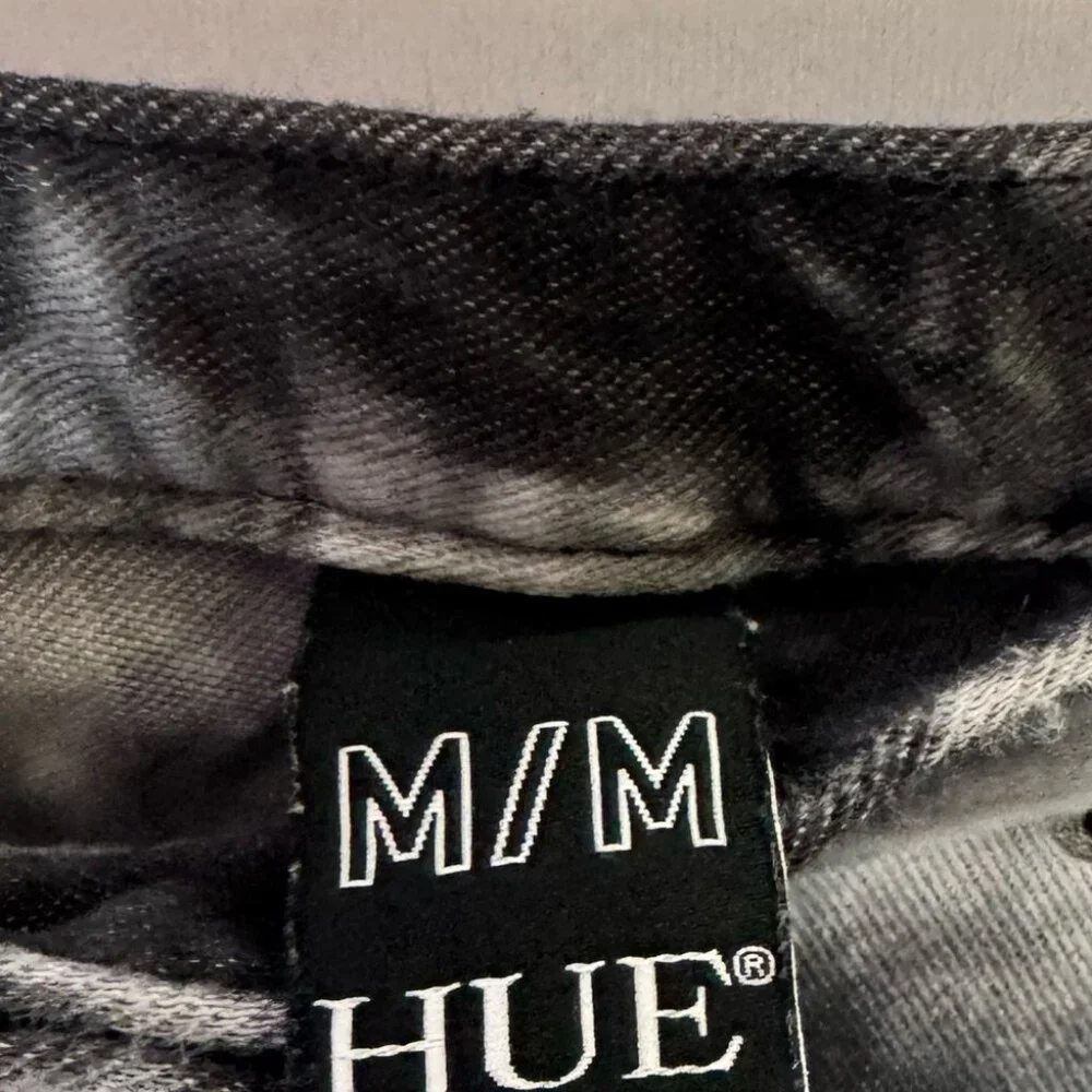 HUE pants stretchy Black and Gray Tie-Dye Skinny Jeans - Picture 6 of 7